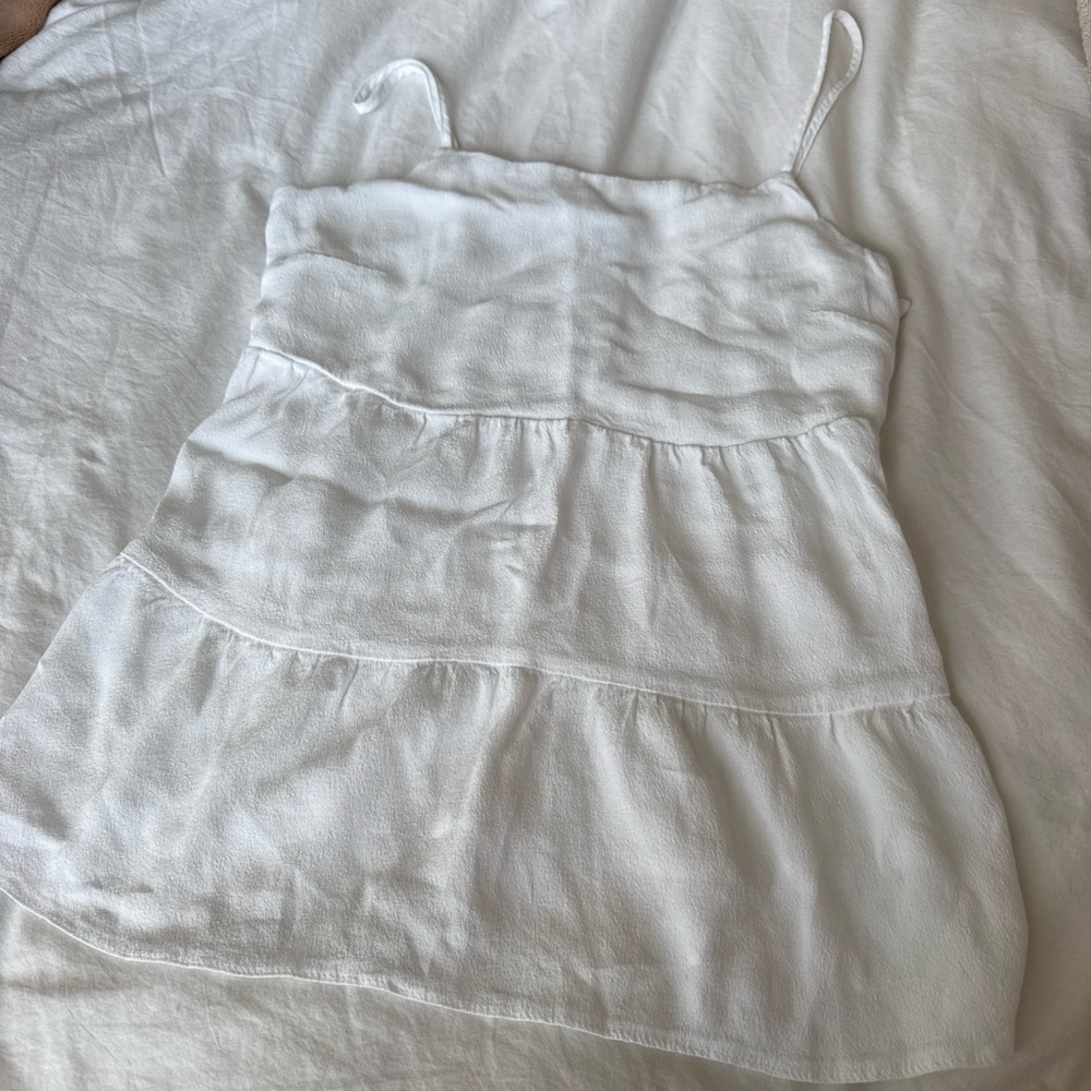 Time and Tru White Textured Tank Dress